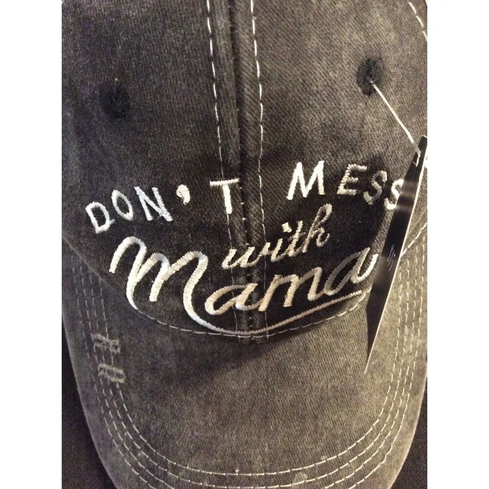 NWT Vintage Look Baseball Cap Hat Don't Mess with Mama Black - Image 3