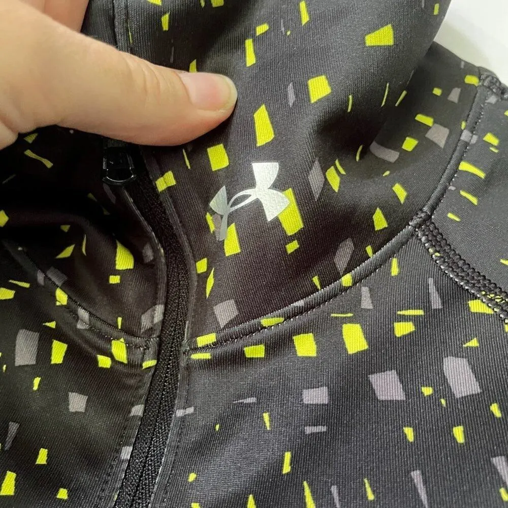 Under Armour Fossil 1/4 Zip Long Sleeve Pullover Womens S Black Retro Sport - Image 3