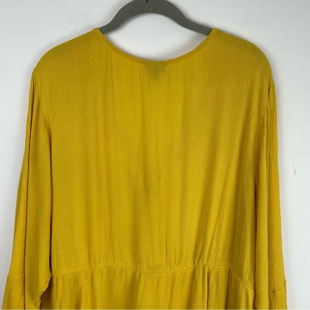 Torrid Crochet Lace Up Babydoll Blouse Top Yellow Sz 4X - Image 12