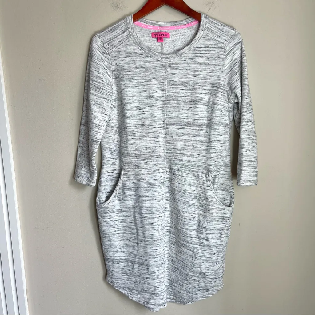 Betsey Johnson Terry Knit Sweatshirt‎ Dress Heathered Grey Size Small - Image 2