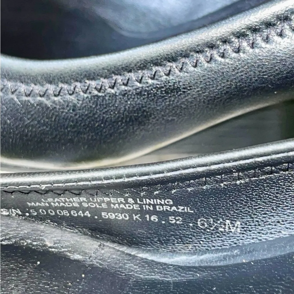 toryburch wedges Black Leather with Gold Logo - Image 6