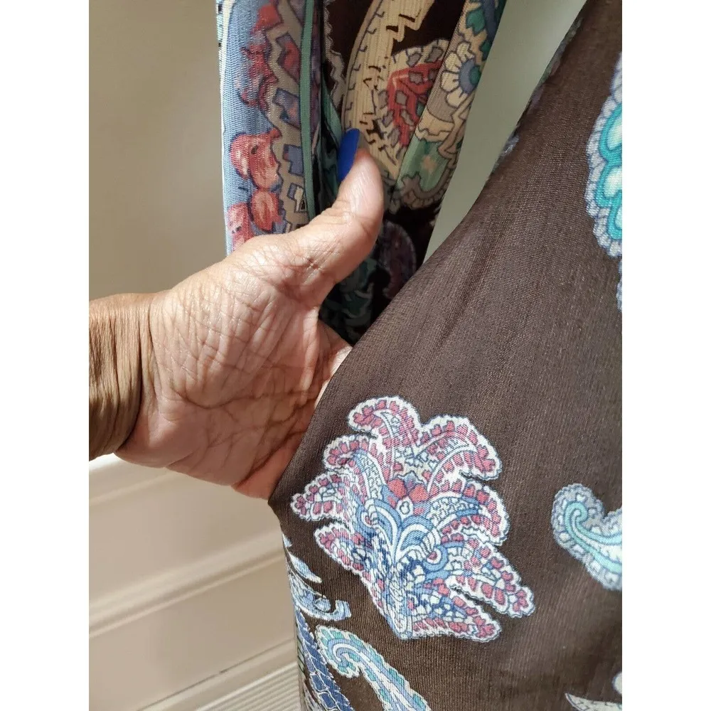 Honeyme Women's Brown Polyester Round Neck Long Sleeve Knee Length Dress Size S - Image 6