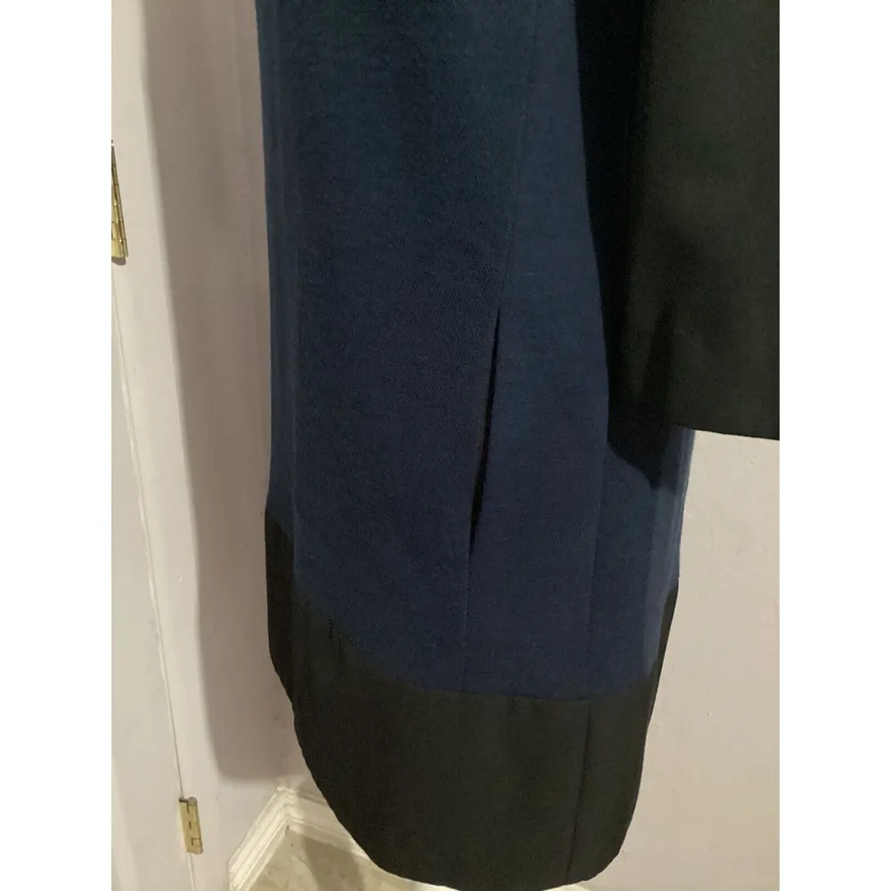 Sandro Long Sleeve Navy And Black Shift Knee Length Dress - Image 5