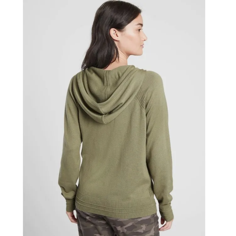 Athleta Evergreen Hoodie Sweater Shadow Olive - Image 3