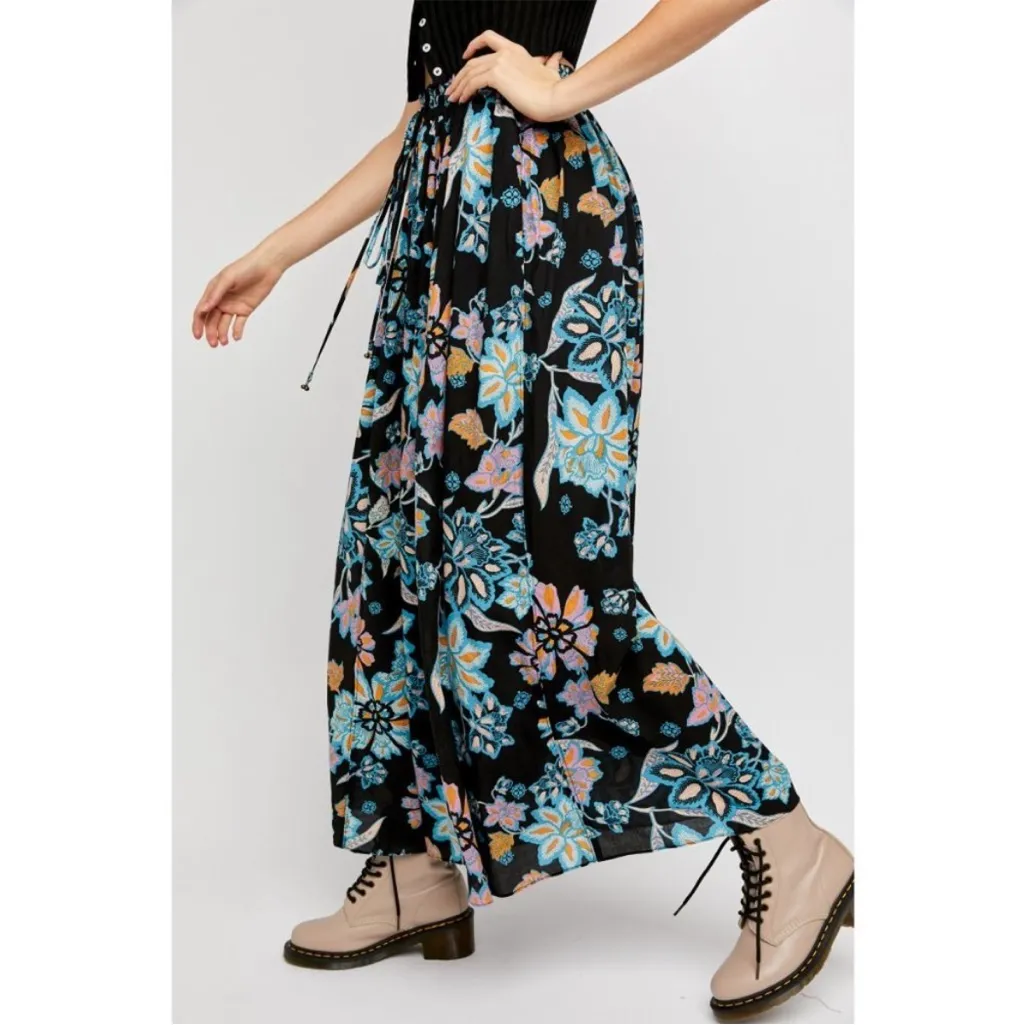Free People Take it Easy Floral Lounge Pant in Twilight Wide Leg Medium - Image 3