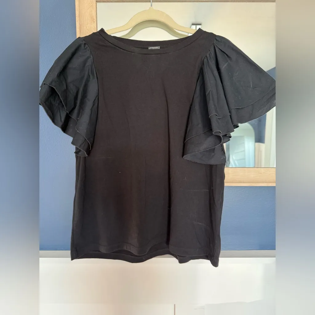 8 by Yoox Organic Cotton Black Top Size L - Image 3