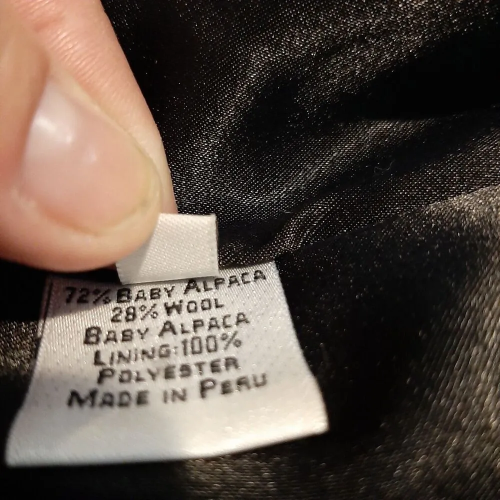 Weilam Cardigan Sweater Large Baby Alpaca Wool Open Front One Button Brown - Image 7