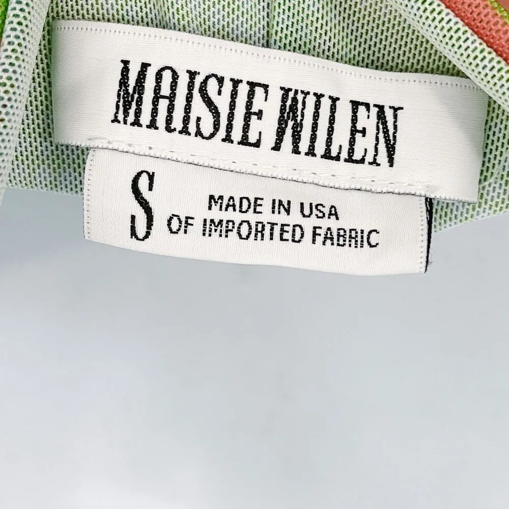 NEW Maisie Wilen Mesh Slip Mini Dress Chain Strap Pink Green Psychedelic Print - Image 15