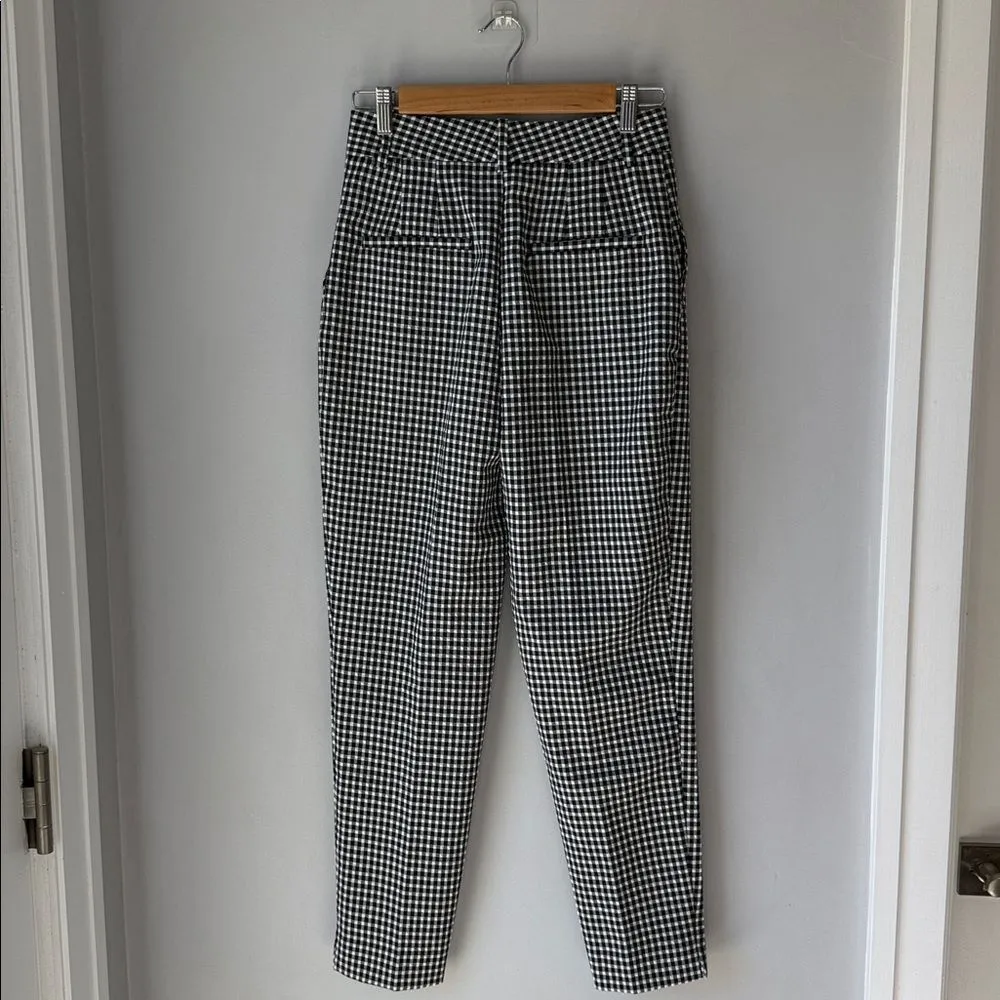 Zara Gingham Ankle Workwear Pant - Image 4