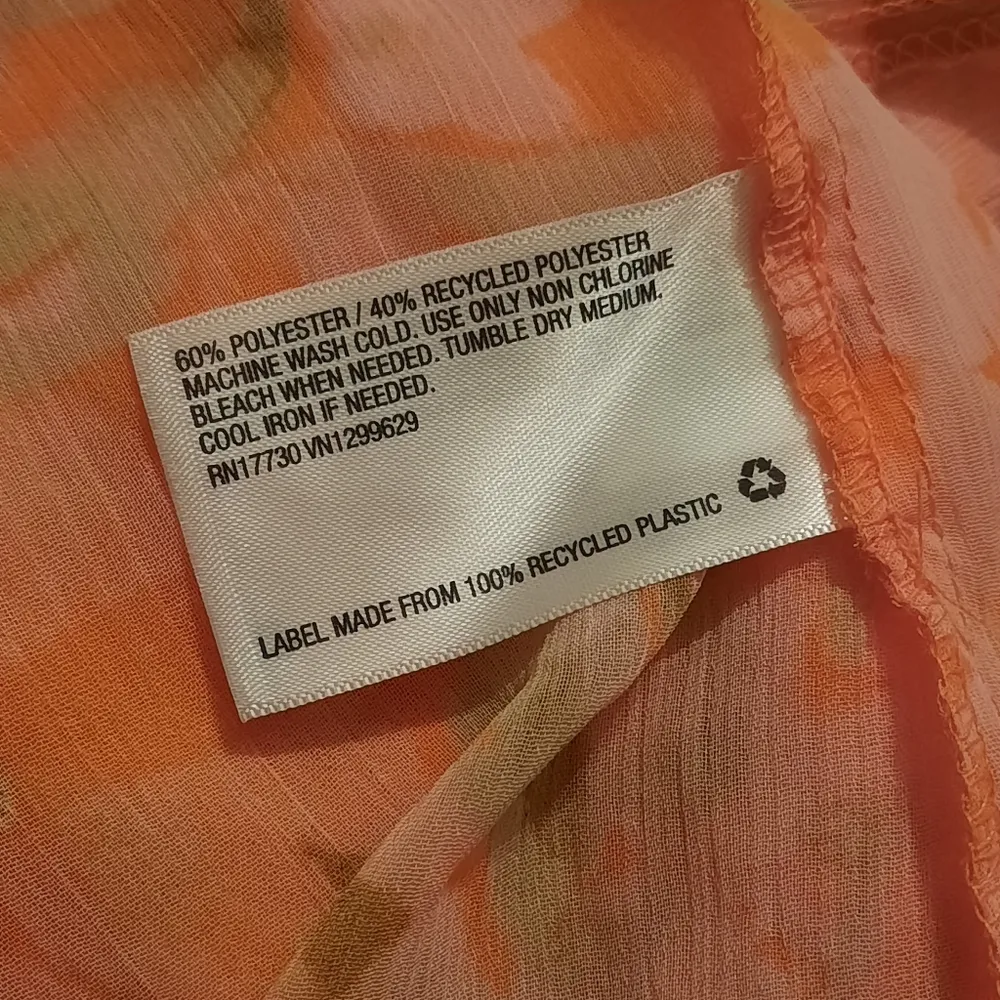 Wild Fable Duster Top Womens Small Orange Floral Maxi Ruffled Party Night Out - Image 9