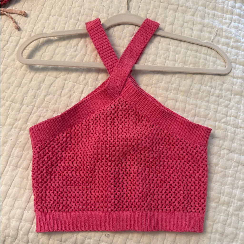 Zara Pink Knit Halter Top - Image 2