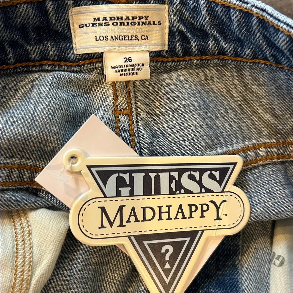 Madhappy X Guess The Boyfriend Jeans Collaboration in Light Wash Sz 26 NWT - Image 10