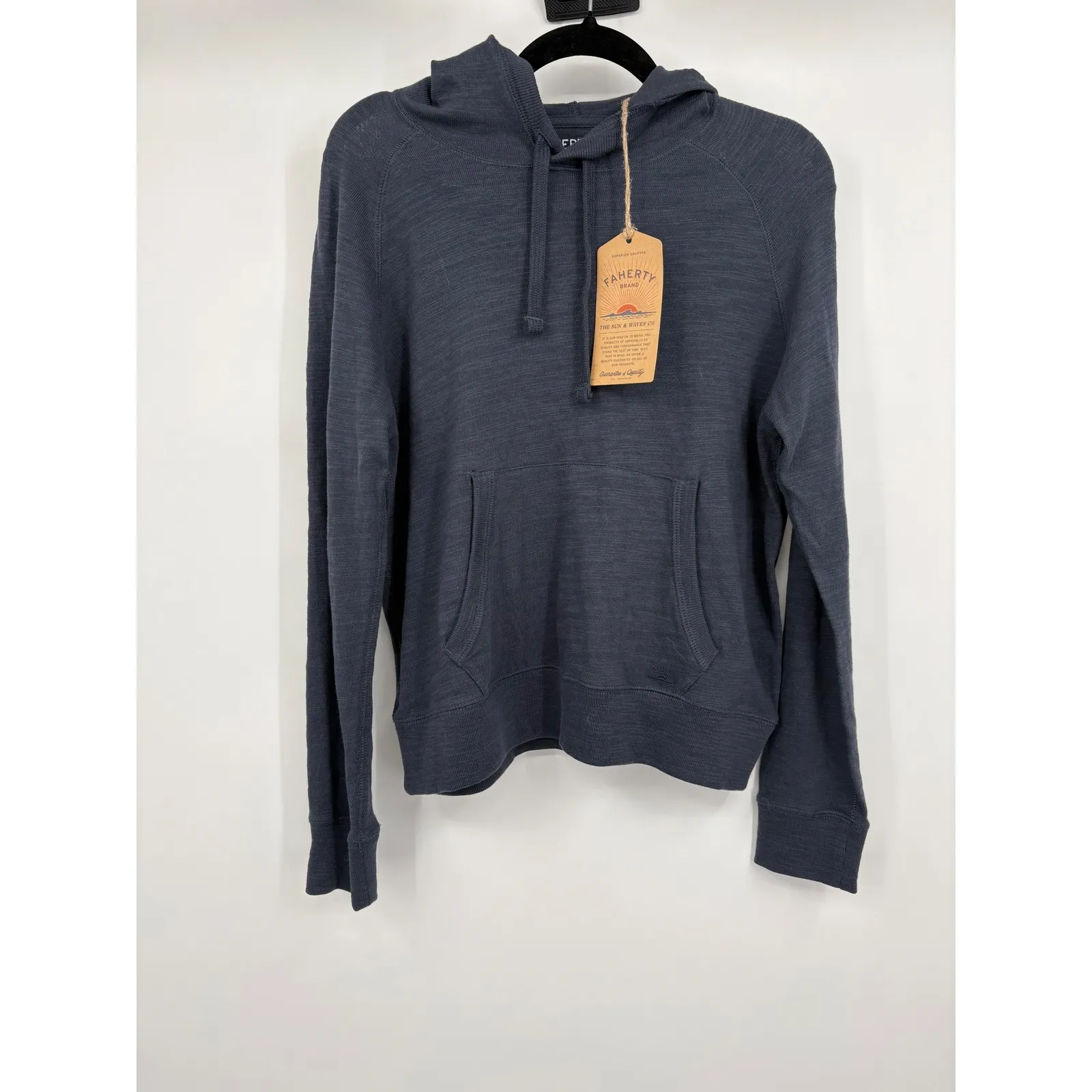 Faherty Sunwashed Slub Hoodie Blue Nights Organic Cotton Women's XS - Image 2
