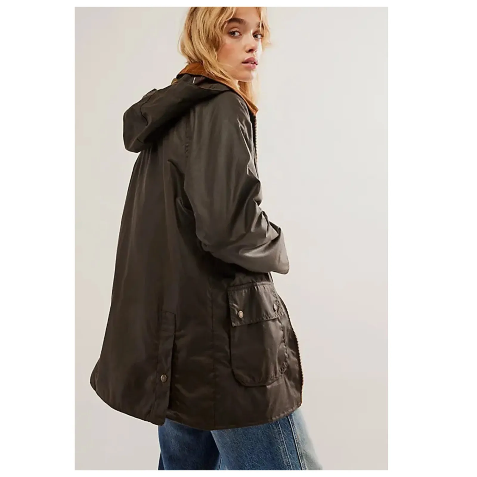 NWT Barbour Highclere Hooded Waxed Jacket Size US/14 - Image 2