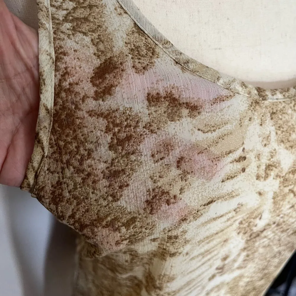 SOLITAIRE SWIM Sheer Cover-up Dress Sz Small Snake Animal Print Brown Hi-Low - Image 7