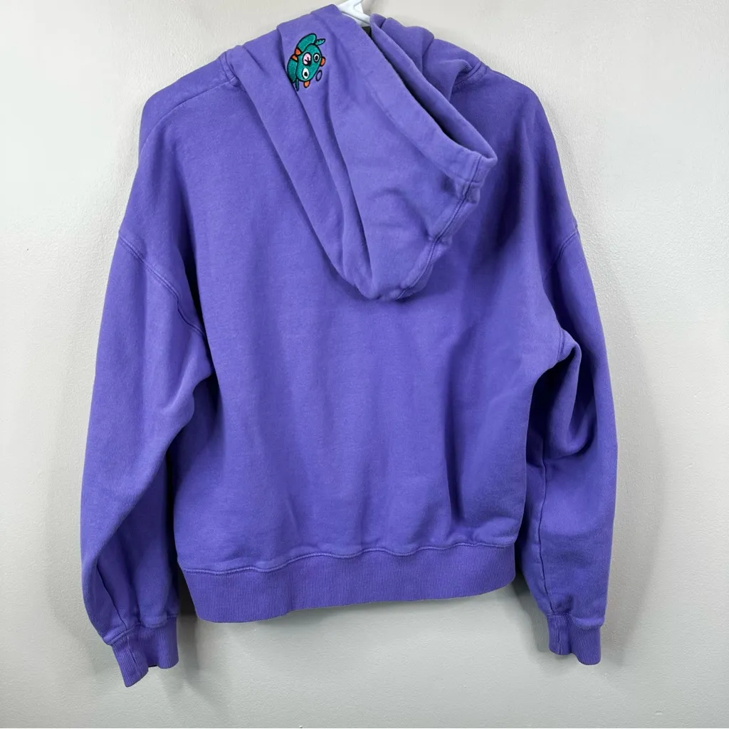 Teddy Fresh Bad Day Hoodie Womens M Light Purple Embroidered Graphic Sweatshirt - Image 2