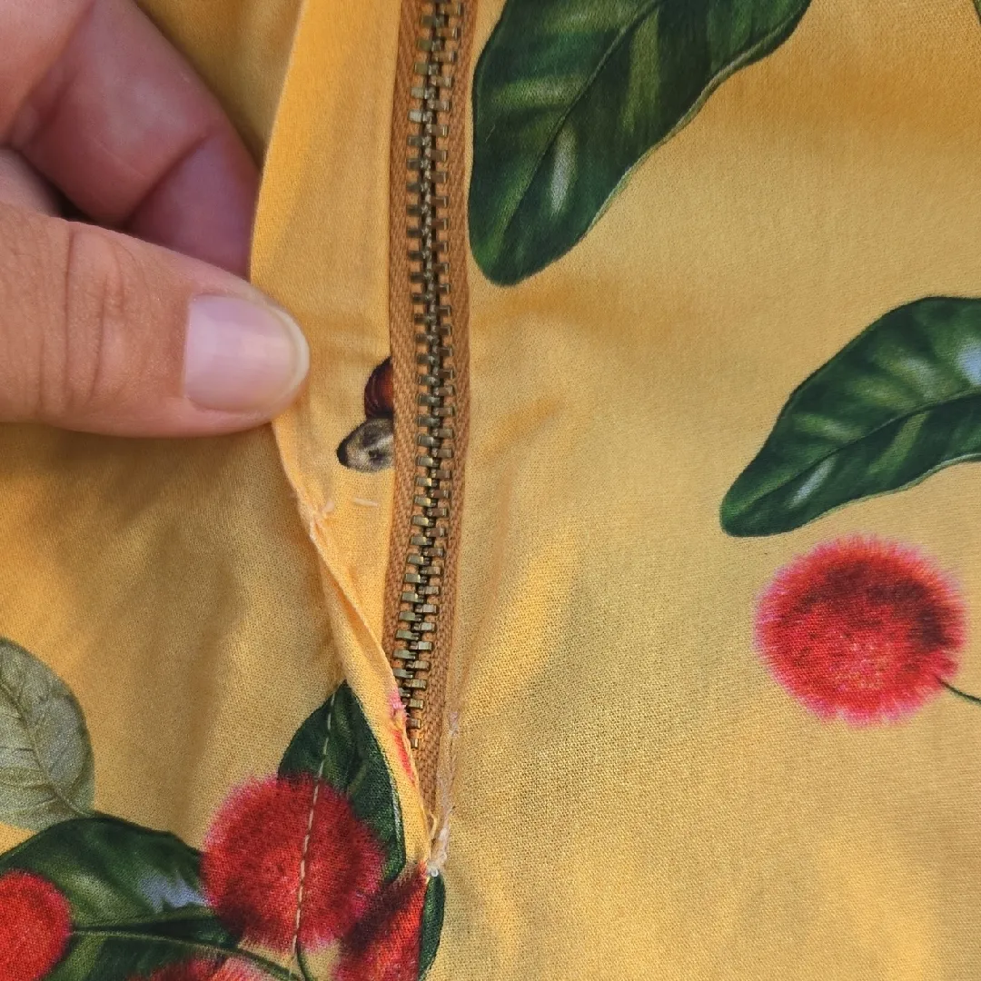 Agua Bendita Yellow Floral Off-Shoulder Mini Dress - Image 9