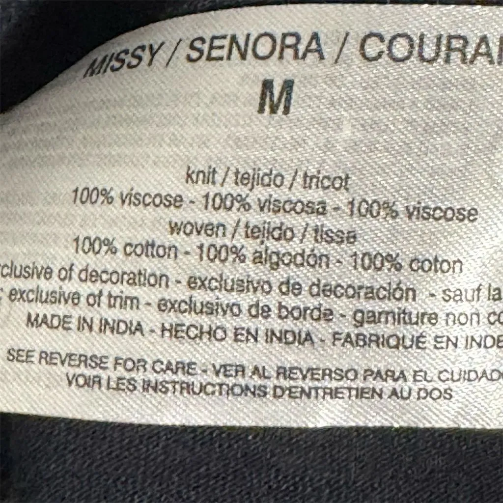 Vintage America Black Embroidered Peasant Blouse‎ M Boho Chic Tassel Tribal Top Size M - Image 7