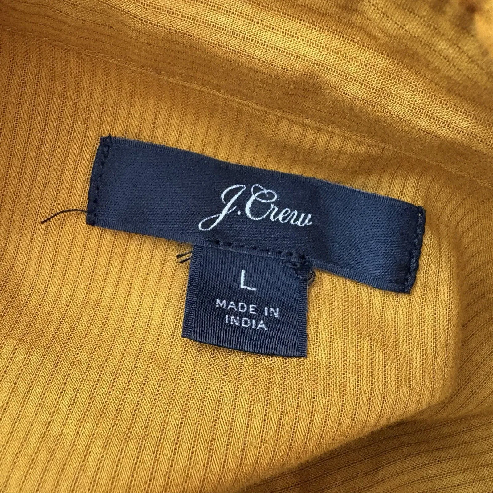J.Crew Mockneck embroidered Eyelets Ruffles blouse Goldenrod Yellow Size Large - Image 6