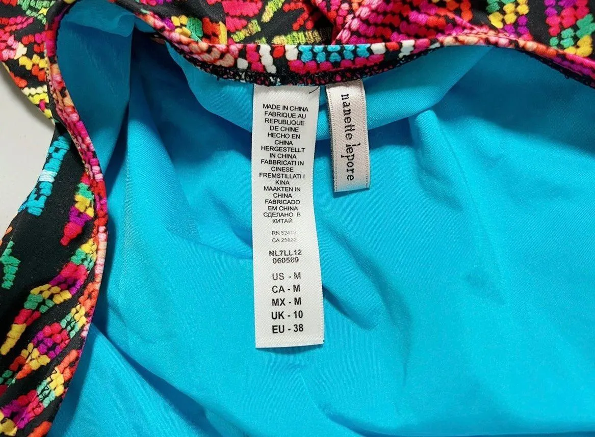 Rainbow Boho Bohemian Kaleidoscope One-Piece Bathing Suit Swimsuit Swimwear Size M 💖 - Image 4