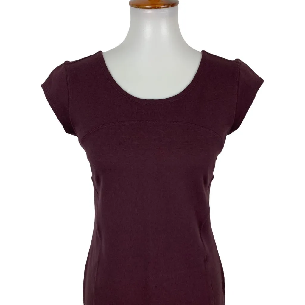 Athleta Illusion Dress Small Maroon Sleeveless Sheath Activewear Work - Image 2