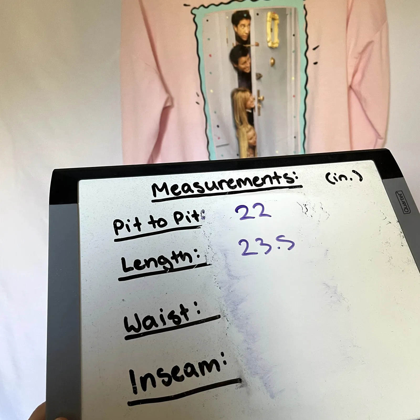 FRIENDS the television series pink crewneck fleece sweater women's size medium - Image 6