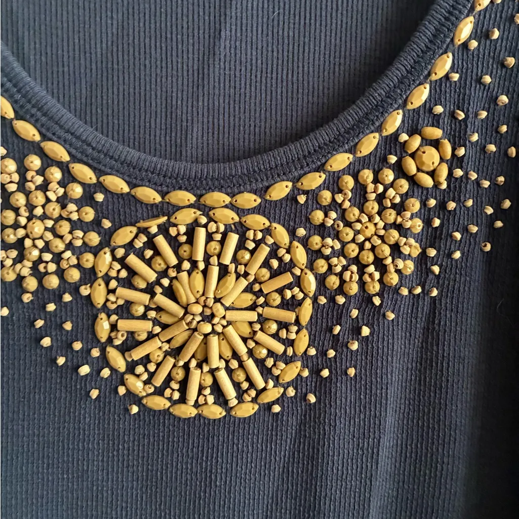 Tommy Bahama Navy Tank Top with Beaded Accents XS - Image 7