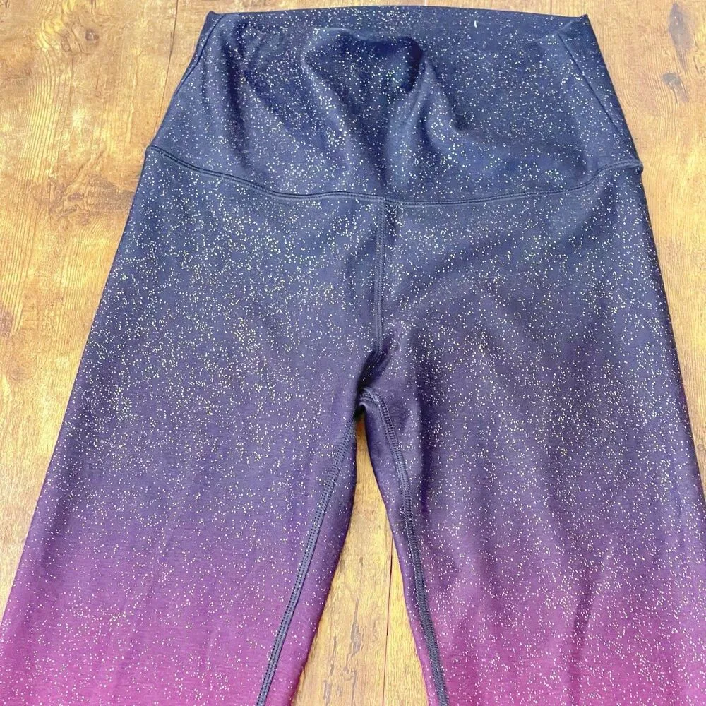 Peloton Womens Leggings Sz Small High Waist X Sunrise Fade Sparkle Compression - Image 6
