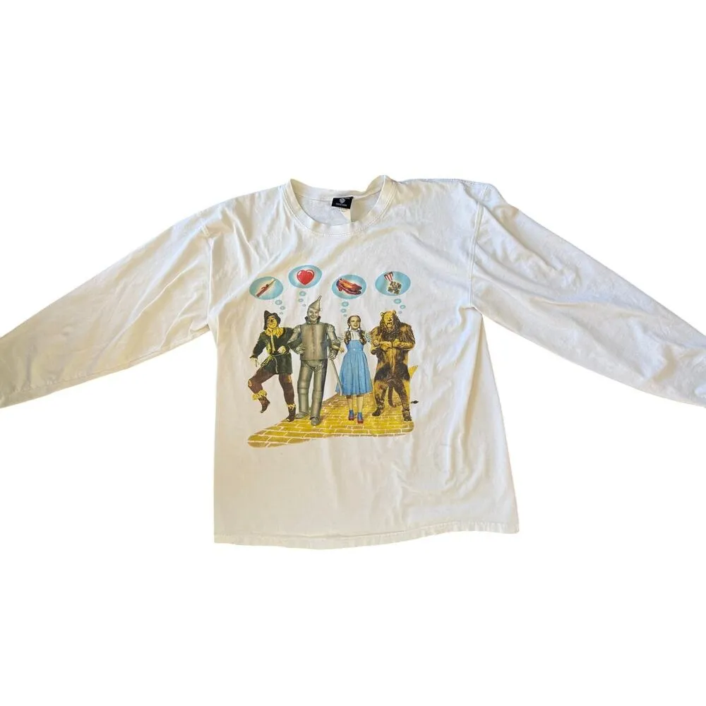 Vintage Women’s Wizard Of Oz Long Sleeve T shirt tee Warner Bros 1998 Sz M White Size M - Image 4