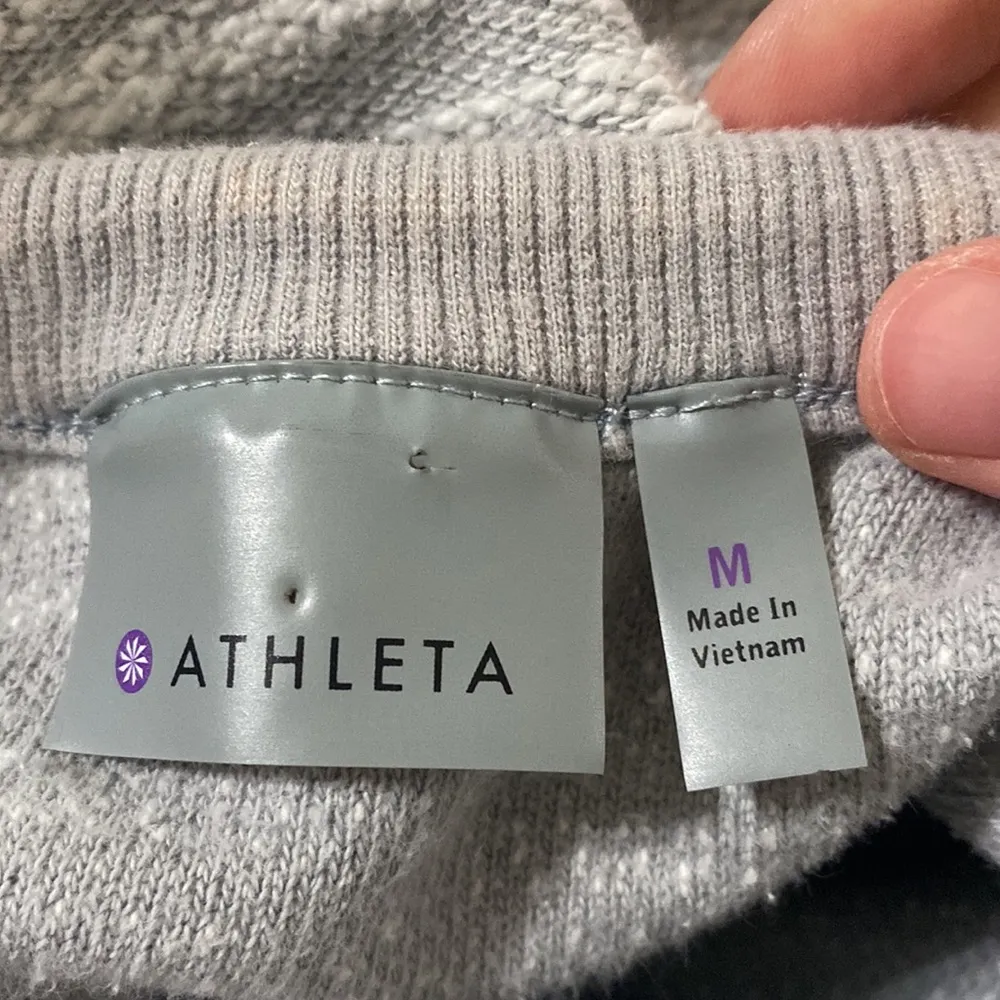 Athleta Castle Peak Crewneck cotton slub sweatshirt in Heather grey size M - Image 9