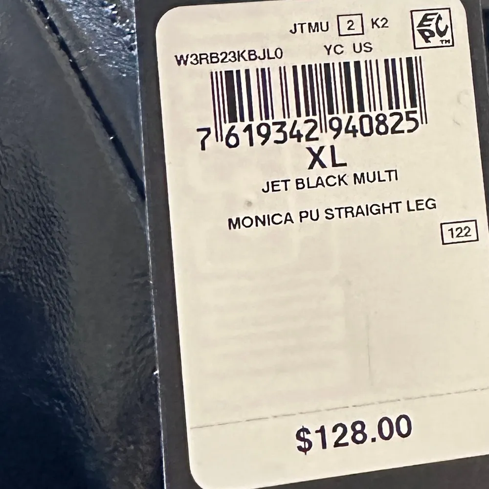 NWT  GUESS Monica Faux-Leather Pants Shiny Jet Black XL - Image 7