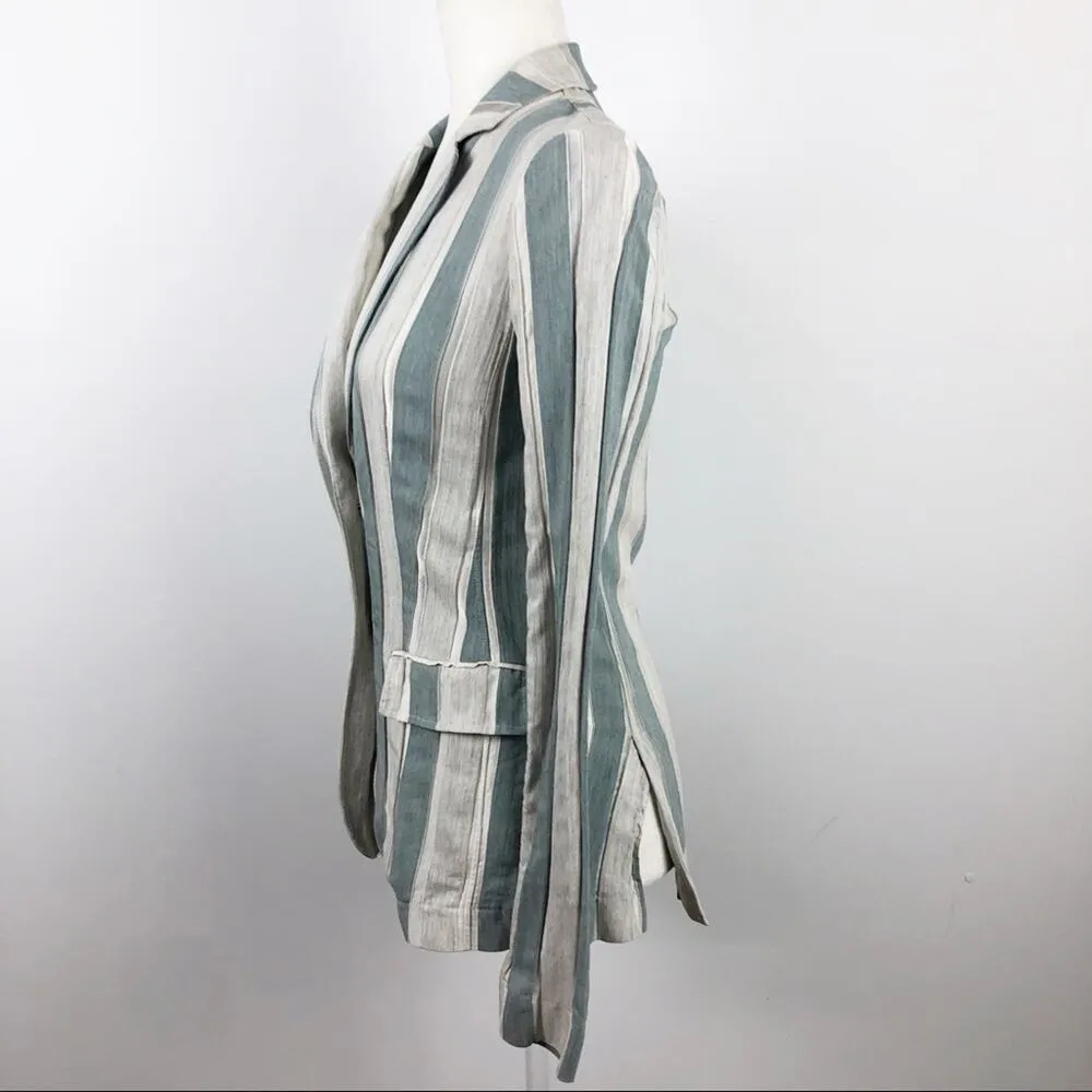 Lafayette 148 NY Vangie Vertical Striped Two Button Blazer Jacket Size 2 Job - Image 8