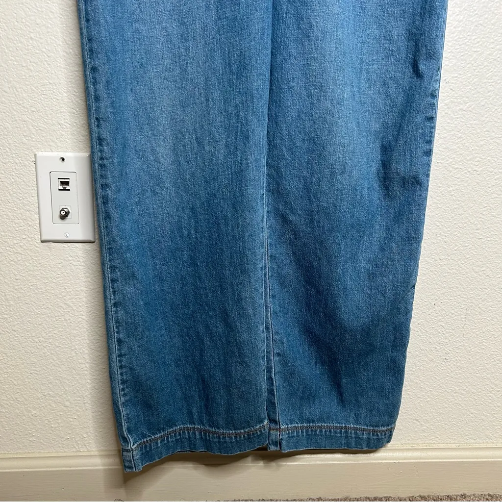Hatch The Everyday Nursing Denim Jumpsuit blue Size M - Image 7