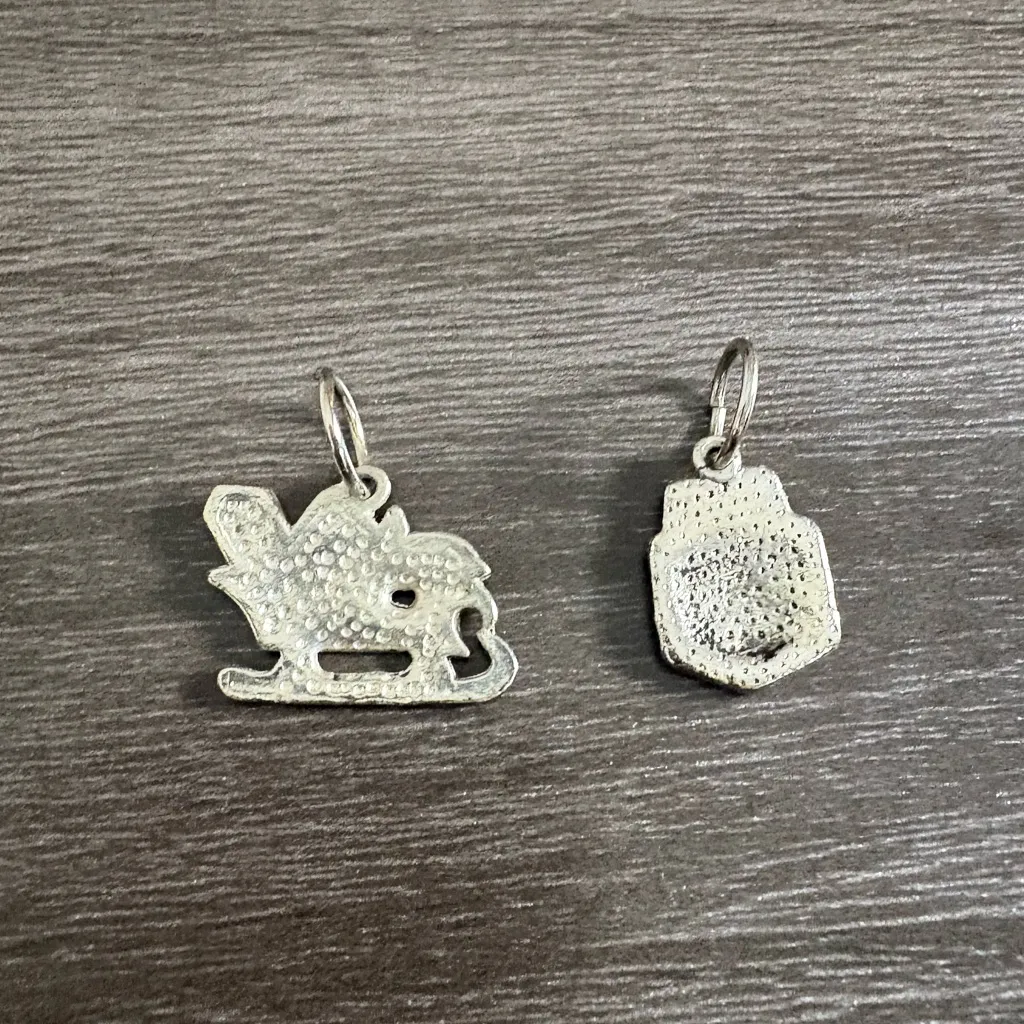 Enamel Sleigh & Gift Box Charms Silver - Image 2