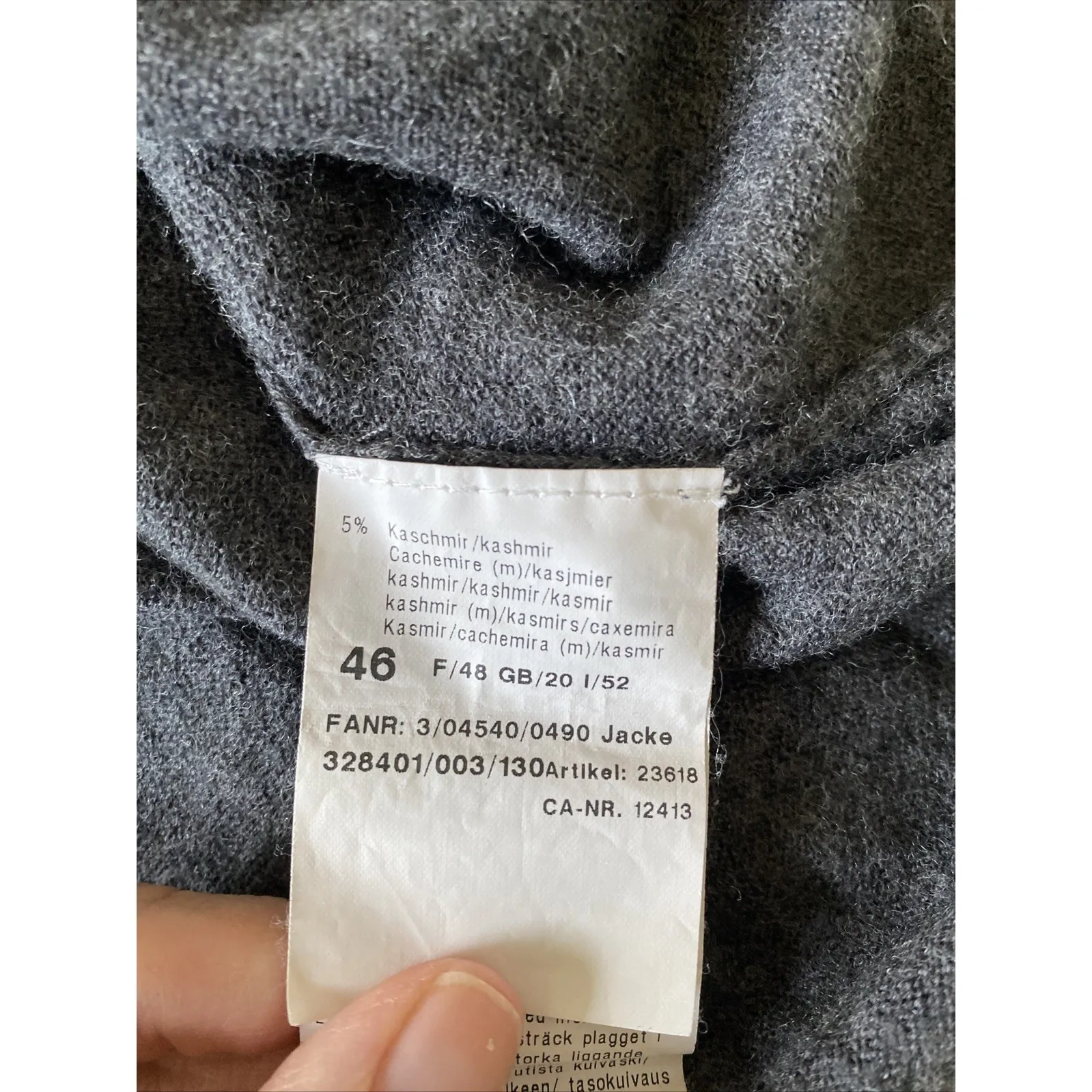 Basler Womens EU46 Gray Caridgan Sweater Set Pink Cashmere Wool Set Preppy Size XL - Image 7