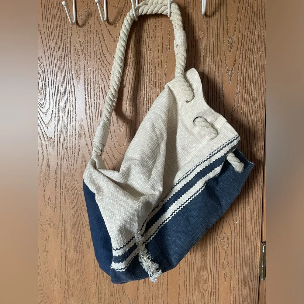 Sun N Sand Towel Beach Backpack Bag Blue - Image 2