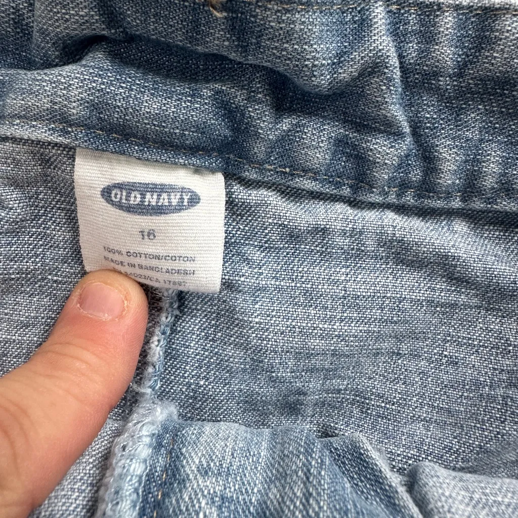 Vintage 90s Old Navy Denim Skort Light Wash Y2K Mini XS S - Image 9