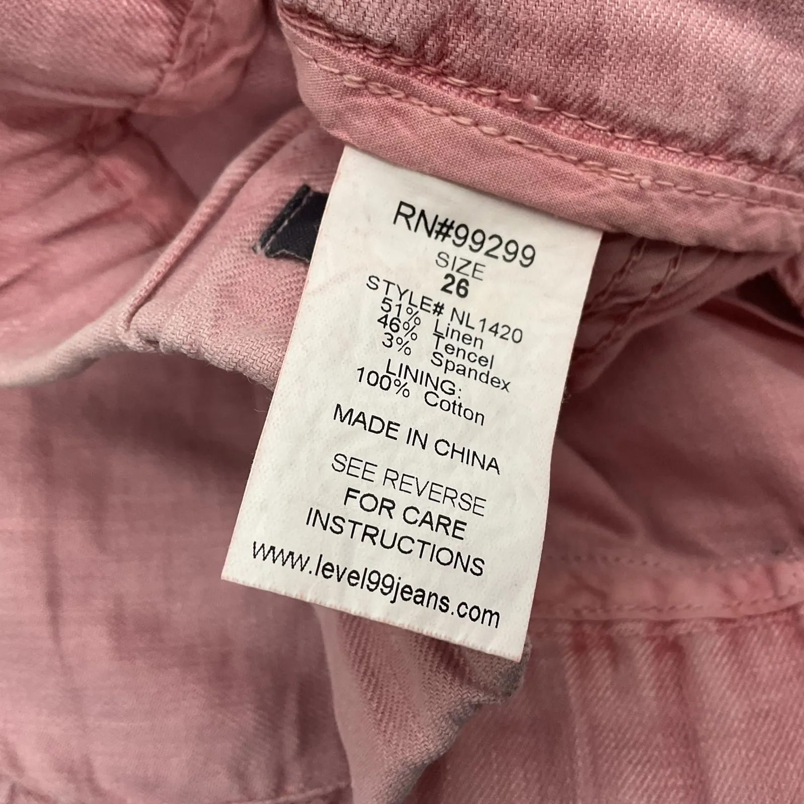 Level 99 Womens Size 26 Pink Starfish Linen Tencel‎ Casual Shorts - Image 5