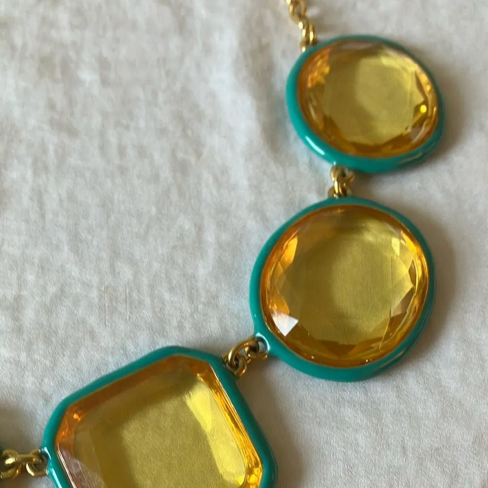 Kate Spade: Gold Tone & Teal Necklace- Statement Piece - Image 6