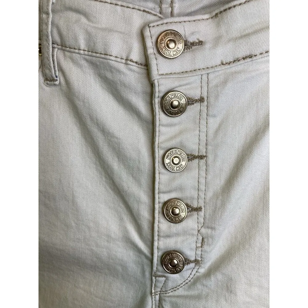 NICOLE MILLER Jeans Womens 14 Off White Soho High Rise Skinny Ankle Stretch - Image 2