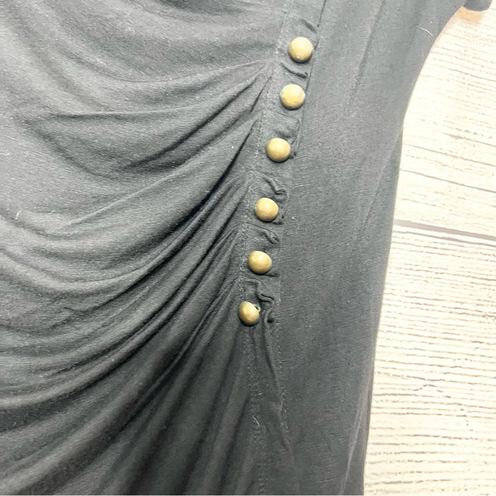 Vintage Y2K 2000s Mcbling Grunge Rocker Chick lMall Goth Long Black Ruched Top - Image 3