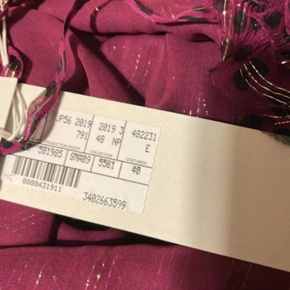 Stella McCartney Women Polka Dot Blouse raspberry colored size 6 - Image 5