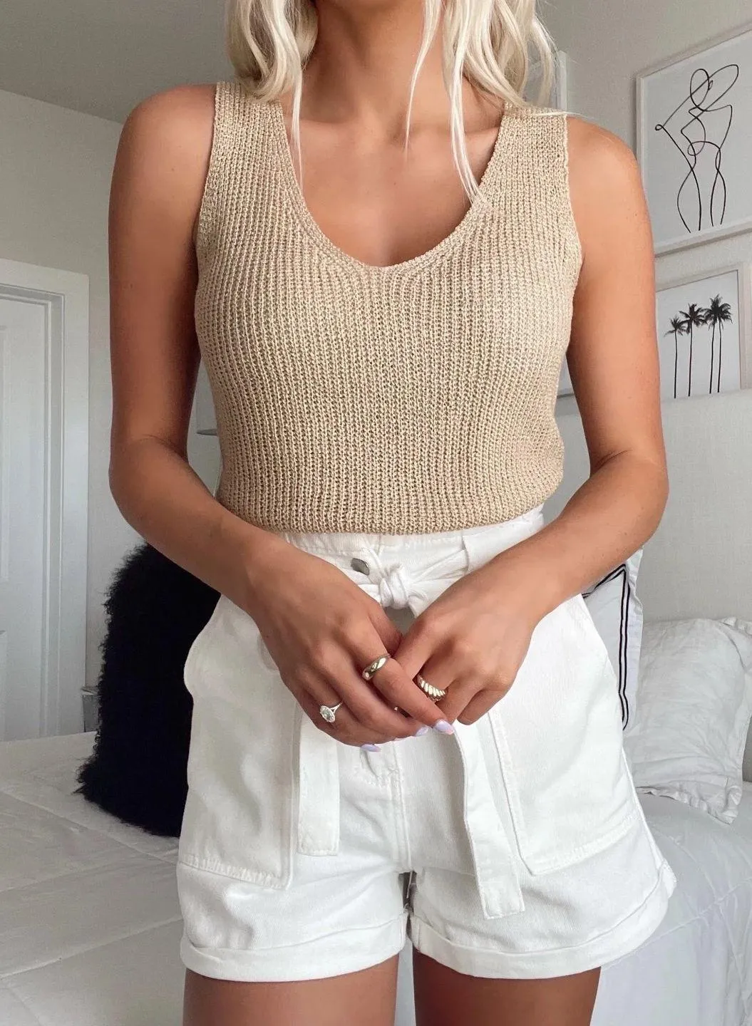 VICI Tan Knit Tank - Image 2
