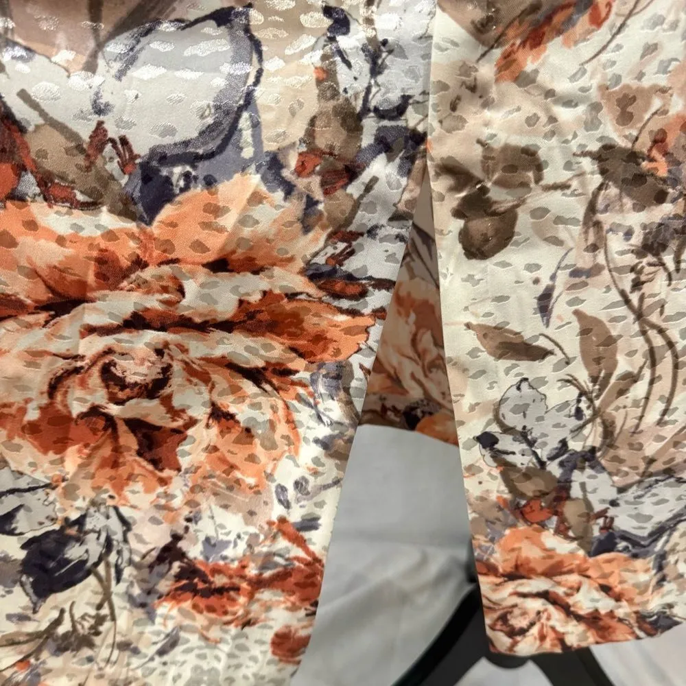 Cato beautiful pale blush satin textured floral midi dress size 26/28W NWT - Image 7