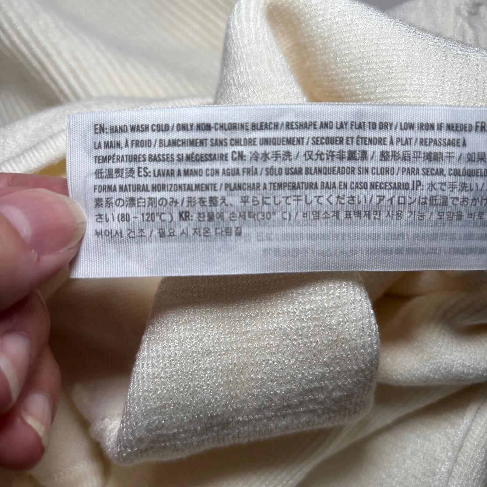 Abercrombie & Fitch NWT Cream Rib Knit‎ Sweater Bodysuit XL Square Neck - Image 9