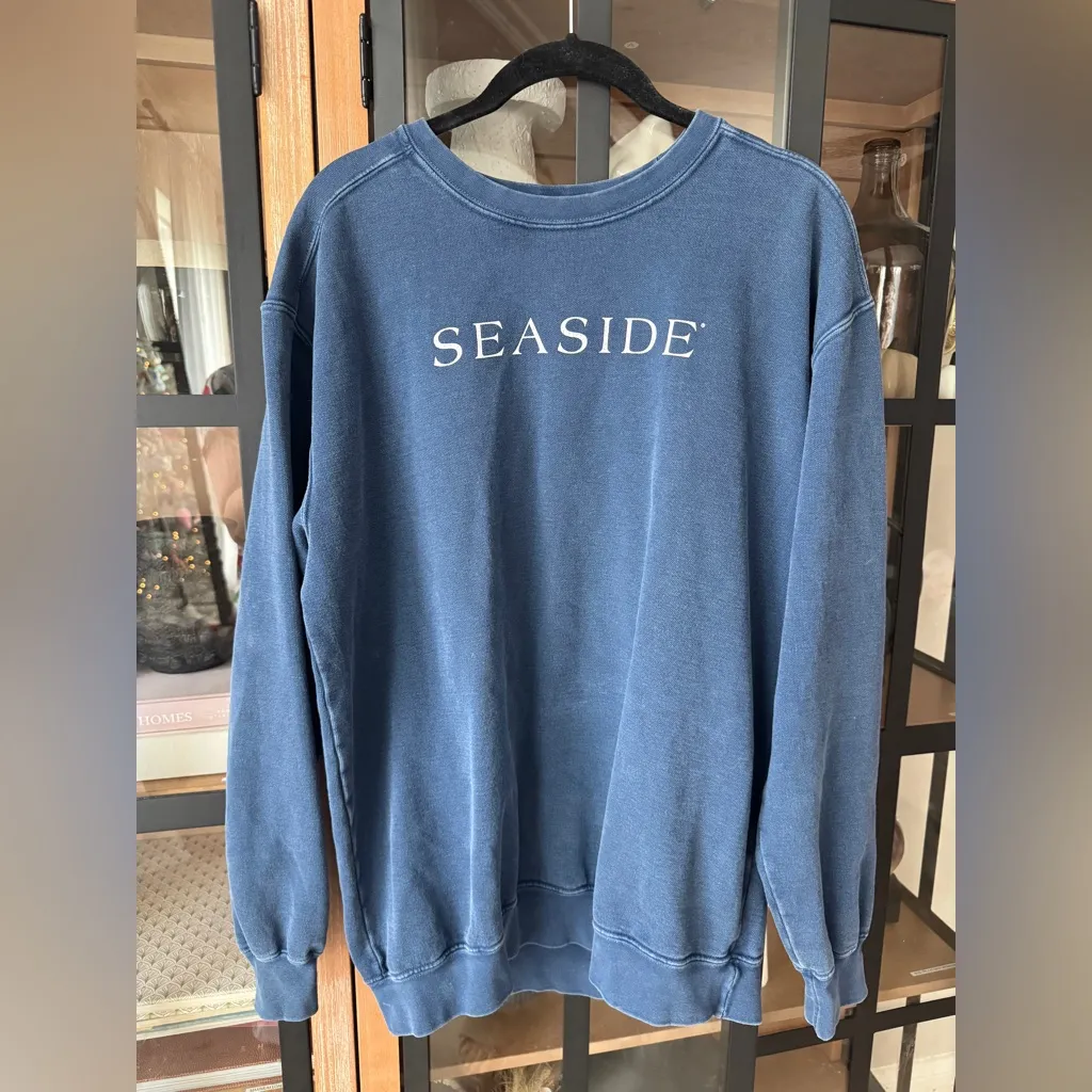 Seaside 30A comfort colors crewneck pullover navy sweatshirt long sleeve unisex Blue Size M - Image 6