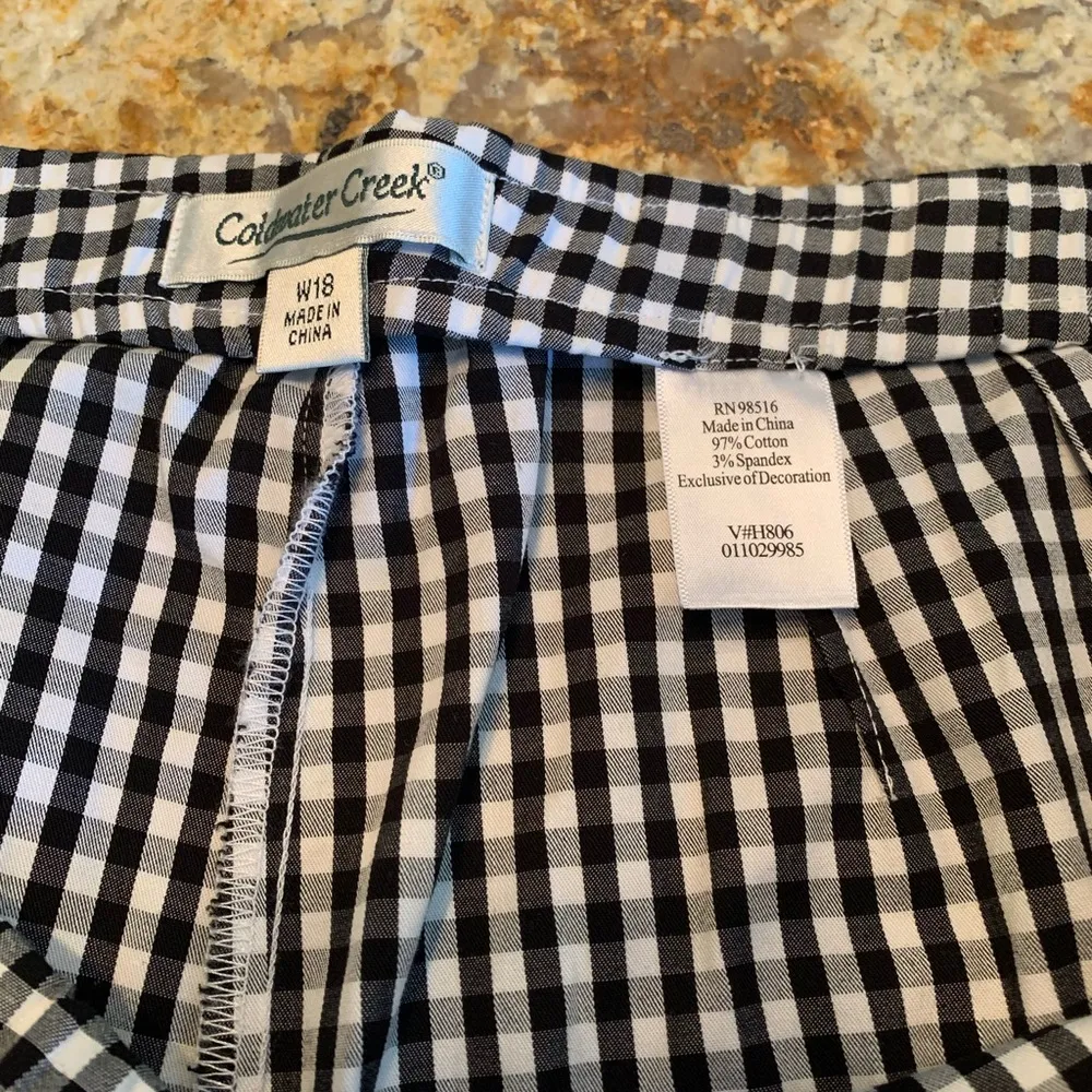 Coldwater Creek Black and White Checkered Pants - Image 4
