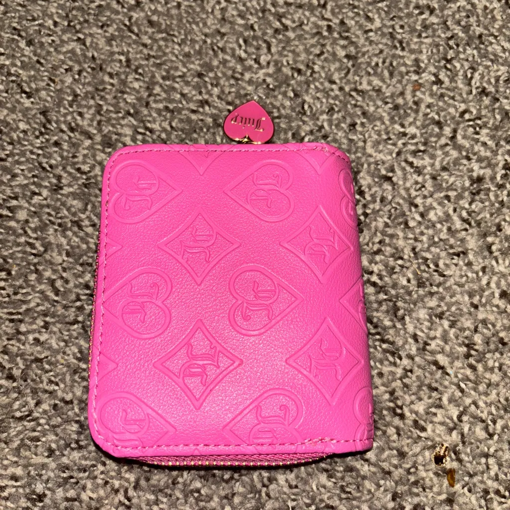 Pink Embossed Leather Wallet - Image 3