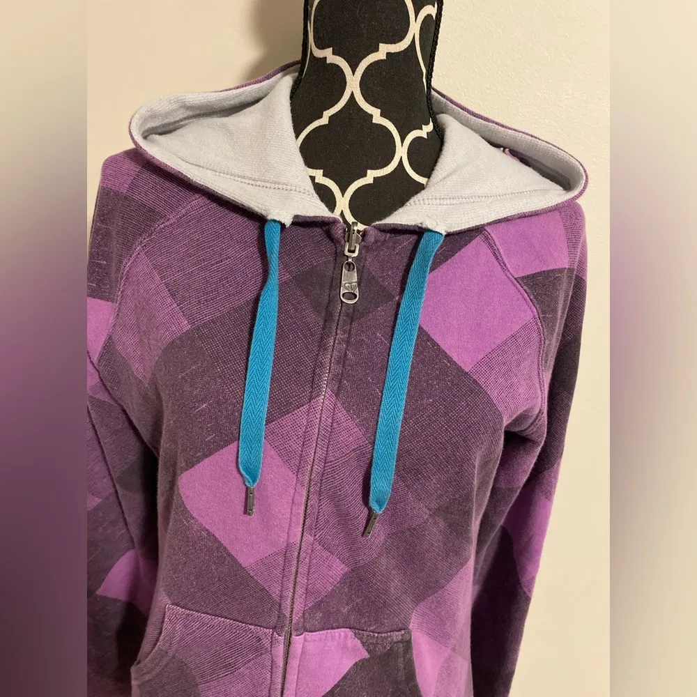 EUC Roxy Purple & Gray Reversible Zip Up Hoodie size medium - Image 2