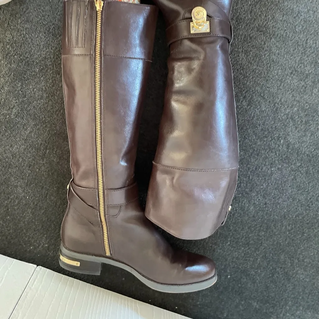 MICHAEL Michael Kors Hamilton Tall Brown Riding Boot - Image 3